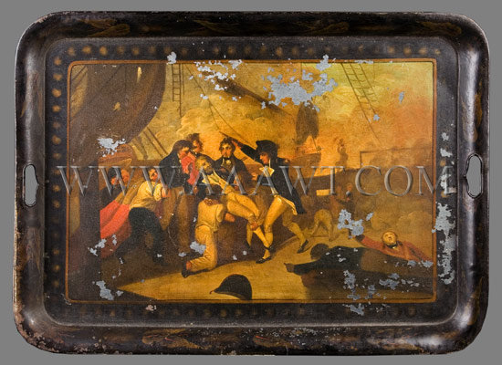Painted Tin Tray Death of Admiral Nelson 